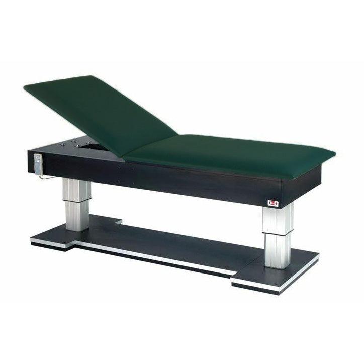 Bariatric Hi-Lo Treatment Table w/ Power Backrest Forest Green Hausmann Brand