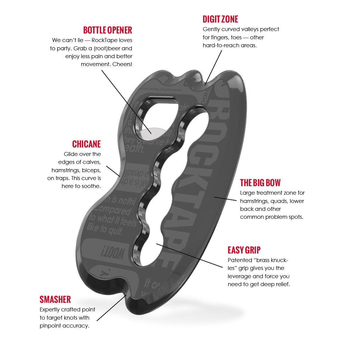 Rockblade Mullet Muscle Scraper for IASTM Rocktape Category