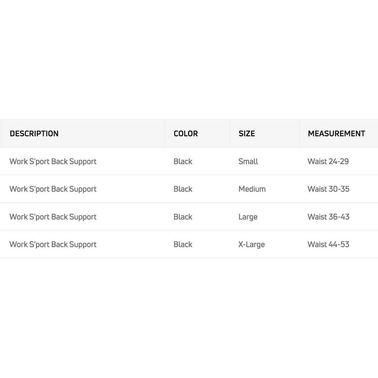 Saunders Work S'port Back Support Chattanooga Category