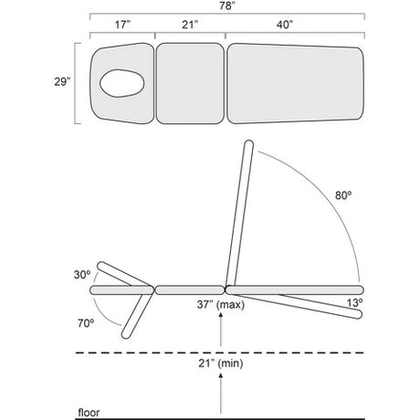 Titan Premier 3-Section Hi-Lo Treatment Table Specifications - Shop Sourceortho.net