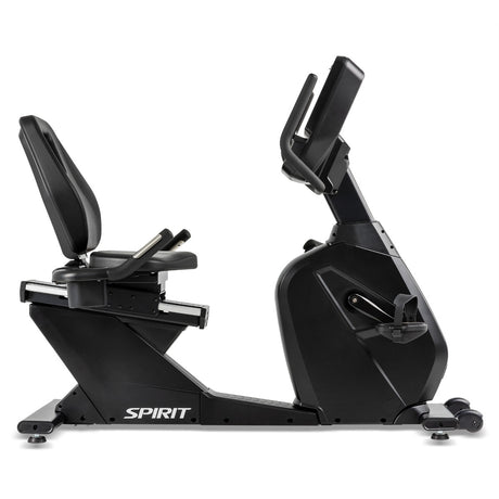 Black exercise bike with 'Spirit' branding on a white background