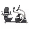 Recumbent bike with 'Spirit' branding on a white background