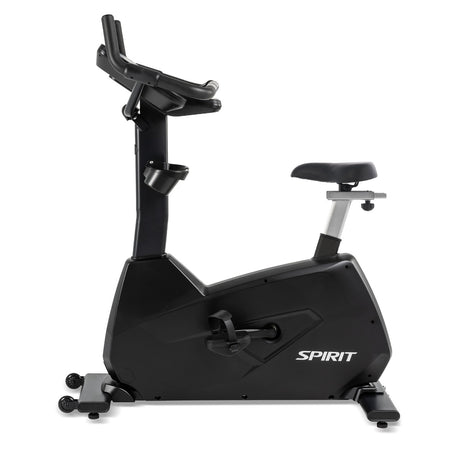 Black exercise bike with 'Spirit' branding on a white background