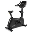Black exercise bike with digital display on a white background, branded 'Spirit'.