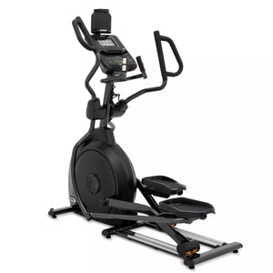 Black elliptical machine on a white background